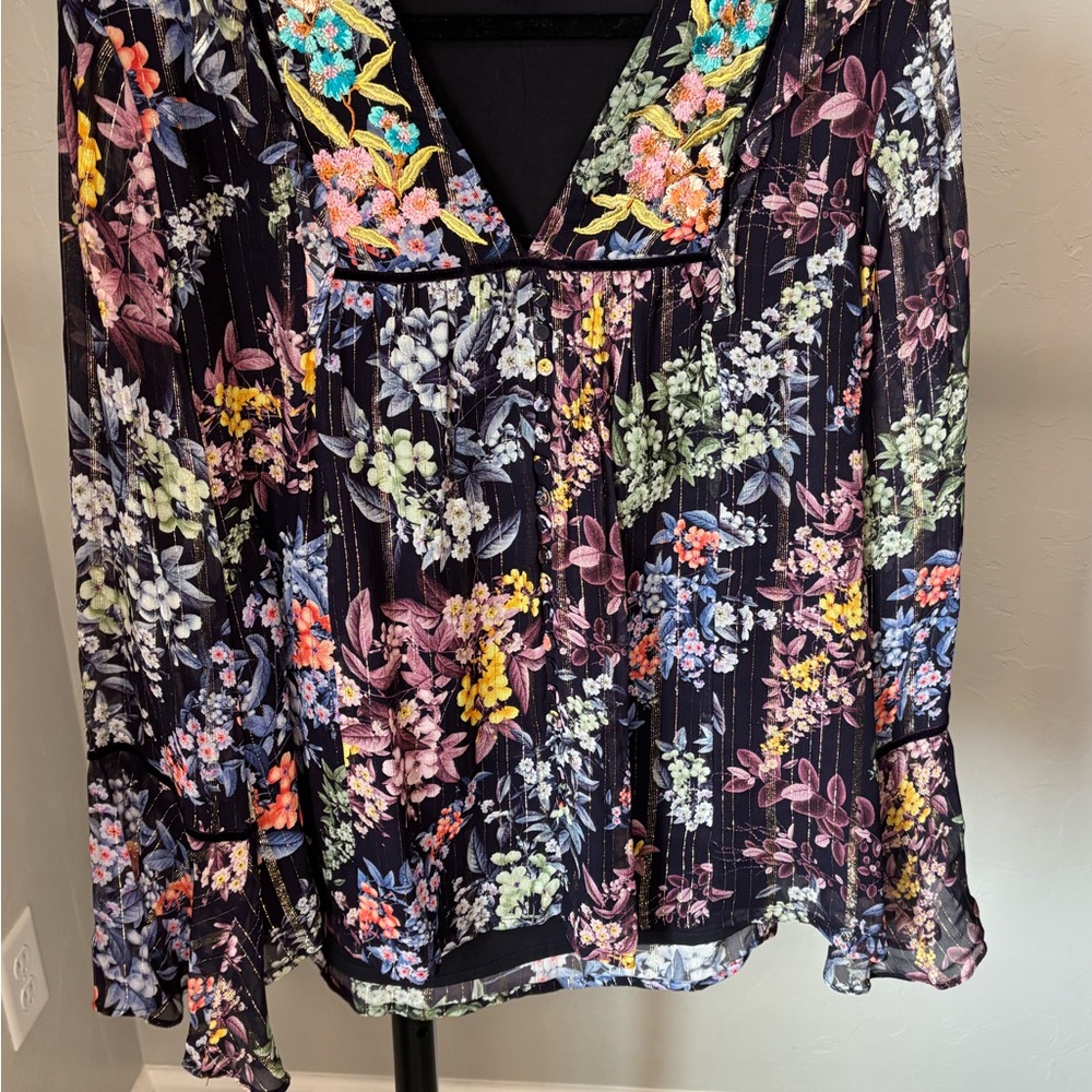Anthropologie Multicolor Floral Blouse